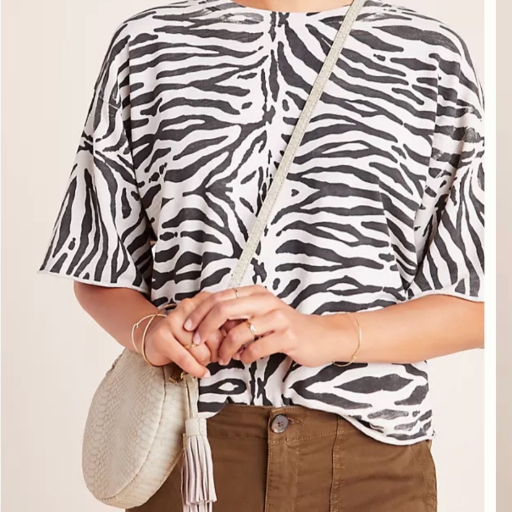 Anthropologie Zebra Print Top - image 1